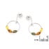 Pendientes con ámbar multicolor del Mar Báltico, plata 925 rodiada
