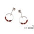 Boucles d'oreilles pendantes ronde avec ambre cognac, en argent rhodié 925