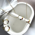 Bracelet avec ambre multicolore navette, en argent doré 925, longueur 16+3 cm
