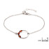 Bracelet ronde avec ambre cognac navette, en argent rhodié 925, longueur 16+3 cm