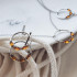 Bracelet ronde avec ambre cognac navette, en argent rhodié 925, longueur 16+3 cm