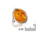 Bague grande pierre avec ambre cognac naturel ovale, en argent vieilli 925