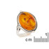 Inel mare din piatra cu chihlimbar natural de coniac oval, din argint invechit 925