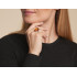 Large stone ring with natural oval cognac amber, in aged 925 silver