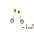 Clous d'oreilles avec opale bleue doublet ovale, en argent doré 925