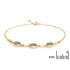 Oval çiftli mavi opal bileklik, 925 altın gümüş, uzunluk 18+1 cm
