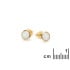 Stud earrings with round natural white opal, in 925 gold plated silver