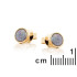 Cercei tip tip dublet rotund cu opal albastru, din argint aurit 925