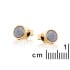 Clous d'oreilles avec opale bleue doublet ronde, en argent doré 925