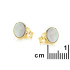 Clous d'oreilles avec opale blanche naturelle ovale, en argent doré 925