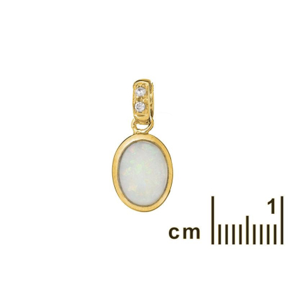 Oval beyaz opal Kolye ucu , 925 altın gümüş, yükseklik 1+0,6 cm