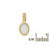Pandantiv cu opal alb oval, din argint aurit 925, inaltime 1+0,6 cm