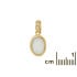 타원형 화이트 오팔 펜던트, 925 금도금 황금 , 높이 1+0.6 cm
