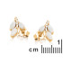 Clous d'oreilles avec opale navette et oxyde de zirconium, en argent doré 925