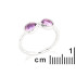 Drop ring with natural purple amethyst, in 925 rhodium silver