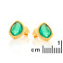 Pendientes con ónix verde natural, en plata dorado 925