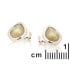 Stud earrings with natural multi-colored labradorite, in 925 rhodium silver
