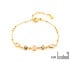 Bracelet avec opale rose naturelle, en argent doré 925, longueur 15,5 + 3 cm
