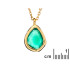 Colier cu onix verde natural, din aurit aurit 925, lungime 42+3 cm