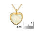 Colar coração com prehnite verde natural, prata dourado 925, 40 + 3 cm