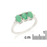 Anillo multipiedra con aventurina verde natural ovalada, en plata 925 rodiada