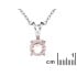 Ronde hanger met natuurlijk rozenkwarts, in 925 gerhodineerd zilver