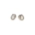Pendientes de botón de ópalo australiano blanco gota, plata rodiada 925, 6x4 mm