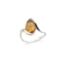Anillo con ámbar coñac natural del Mar Báltico ovalado, de plata 925 rodiada