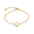 Armband met natuurlijk rozenkwarts, in 925 goudkleurige zilver, lengte 15+3 cm