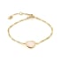 Bracelet avec quartz rose naturel, en argent doré 925, longueur 15+3 cm