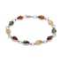 Bracciale con goccia di ambra multicolore, in argento 925 rodiato, lunghezza 18 cm