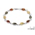 Armband met veelkleurige barnsteendruppel, in 925 gerhodineerd zilver, lengte 18 cm