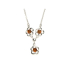Necklace with cognac amber, in 925 rhodium-plated silver, length 43 + 4 cm