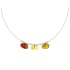 Collier avec ambre multicolore, en argent 925, longueur 42 + 4 cm
