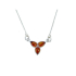 Collana con ambra naturale color cognac del Mar Baltico, in argento 925 rodiato
