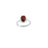 Bague avec ambre cognac naturel de la mer Baltique, en argent rhodié 925