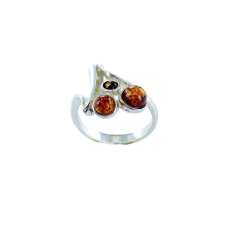 Anillo con ámbar coñac...
