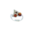 Ring with natural cognac amber from the Baltic Sea, in 925 rhodium-plated silver