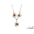 Collier mit Cognac-Bernstein, in 925er Silber rhodiniert, Länge 43 + 4 cm