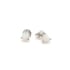Pendientes con gota de ópalo blanco natural, en plata 925 rodiada