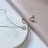 Colar com quartzo rosa natural, em prata dourado 925, comprimento 42 + 3 cm