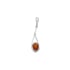 Ciondolo con ambra naturale color cognac, argento rodiato 925