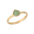 Aventurijn hart ring 6mm verguld zilver 925