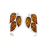 Orecchini con ambra naturale cognac, in argento 925 rodiato