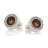 Boucles d'oreilles avec ambre cognac naturel, en argent vieilli 925