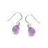 Pendientes con amatista violeta natural, en plata 925 rodiada