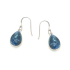 Boucles d'oreilles avec shattuckite bleue naturelle, en argent rhodié 925