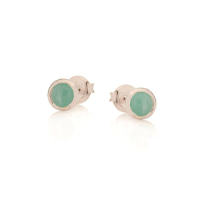 Boucles d'oreilles avec amazonite bleue naturelle, en argent rhodié 925