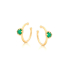 Piercing cu onix verde natural, din aurit 925