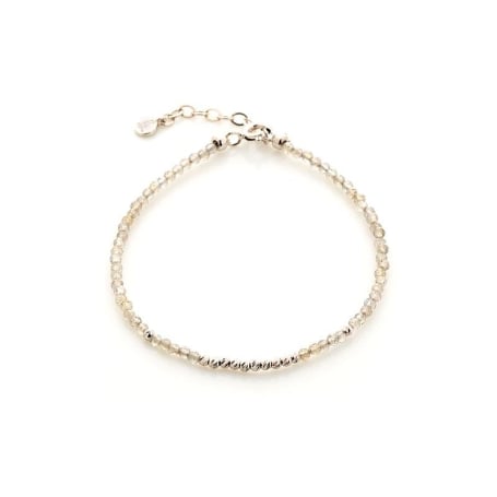 Bracciale con labradorite multicolore, argento 925 rodiato, 15,5+3 cm